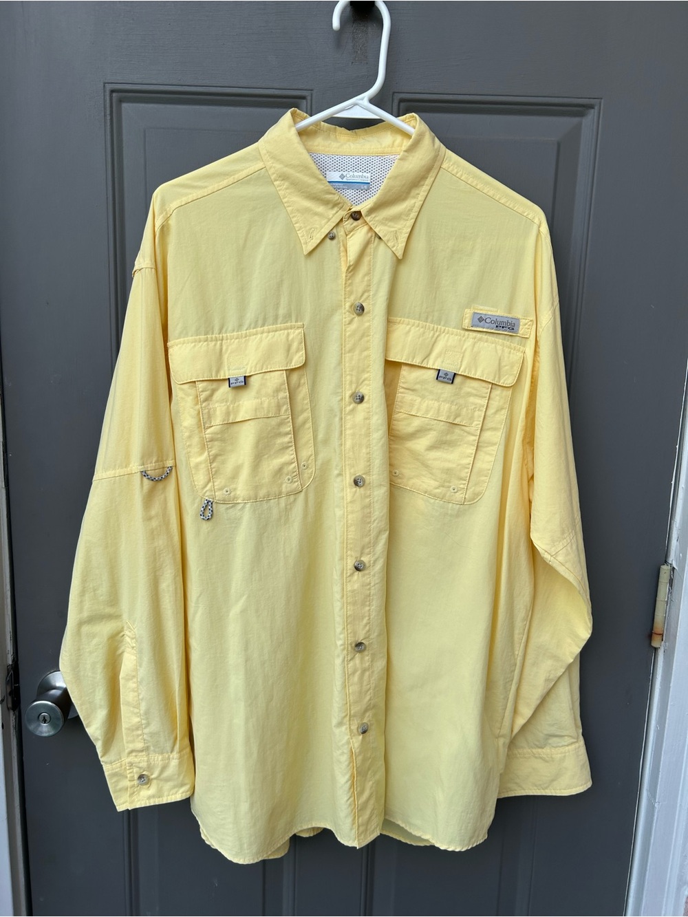 Columbia Men’s Yellow Long-Sleeve Outdoor Shirt Jacket